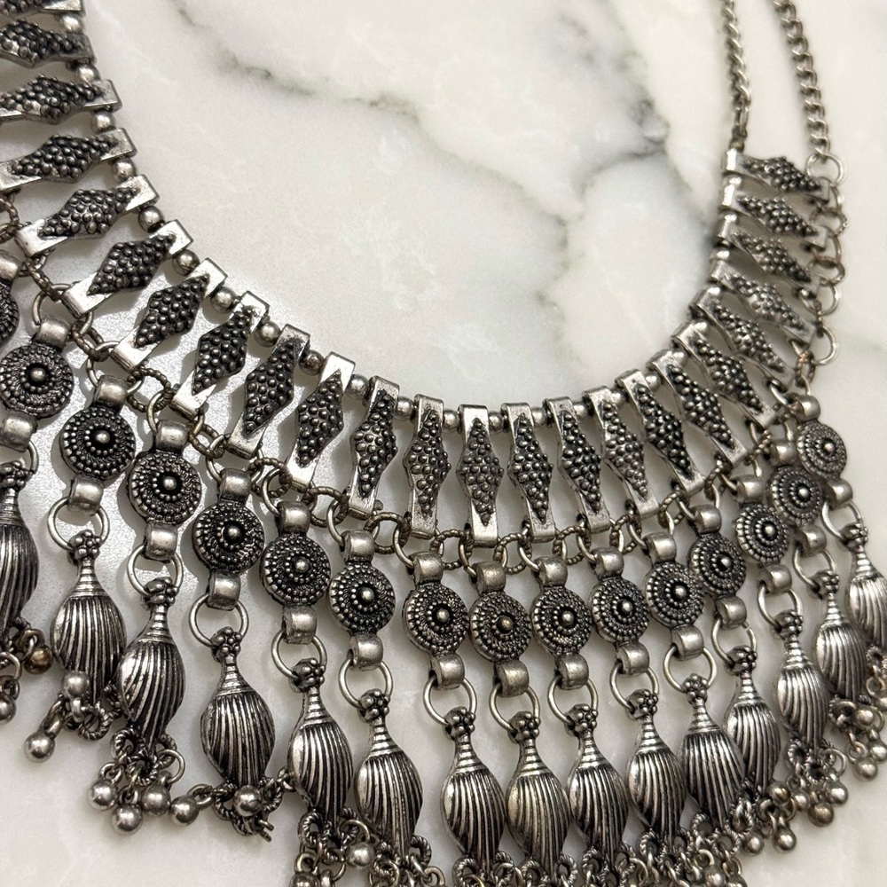 Elegant Silver Statement Necklace